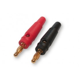 Banankontakt guldpl. 4,0mm sv+röd