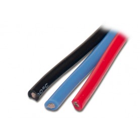 Silikonkabel svart, röd & blå 40 cm 14AWG