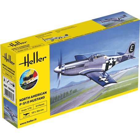 1/72 P-51 Mustang D COMPLETE w. glue, brush and paints incl. SE DECAL
